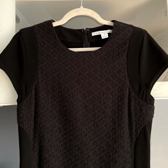 Diane von Furstenberg DVF Pele Eyelet Knit Sheath Jersey Dress Black - Picture 4 of 8